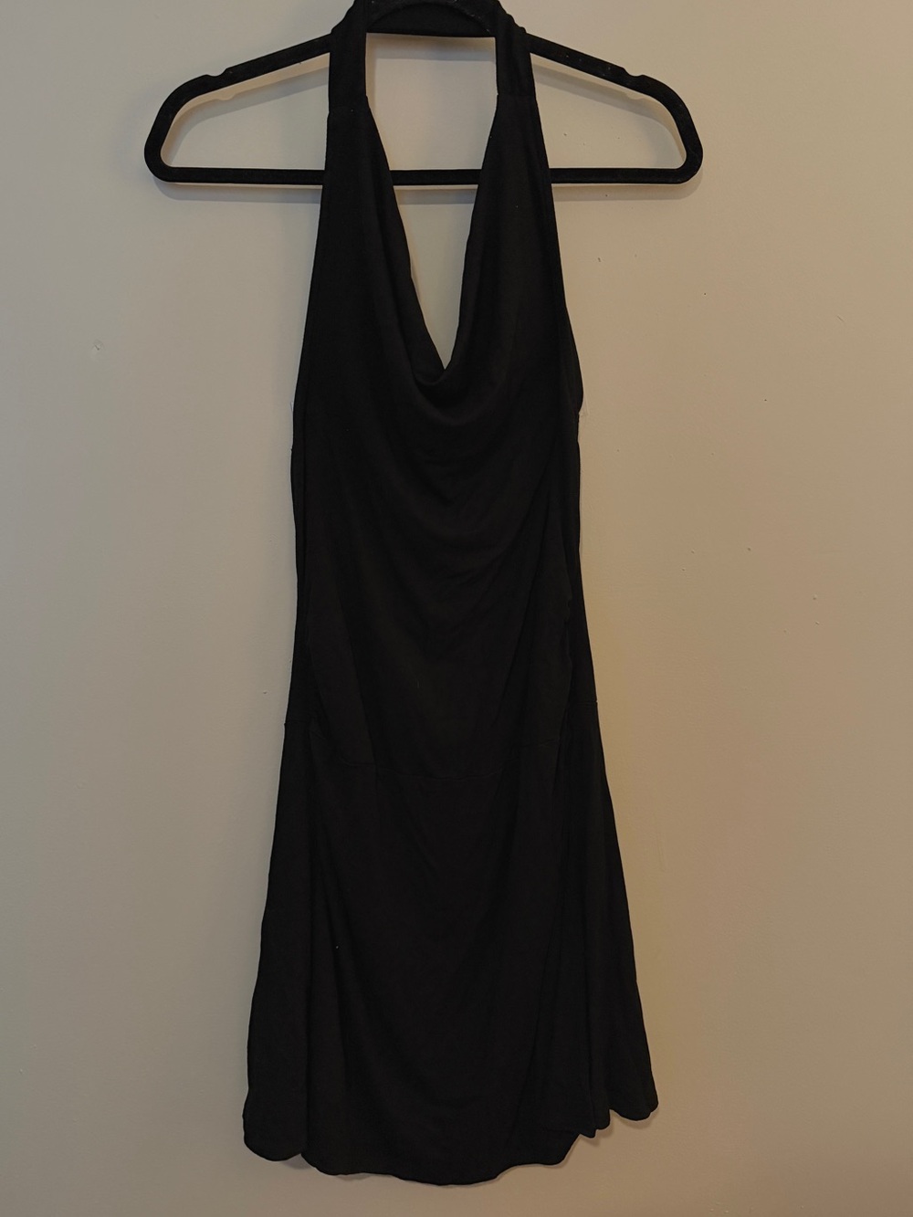 Black Cowl Neck Dress with Open Back